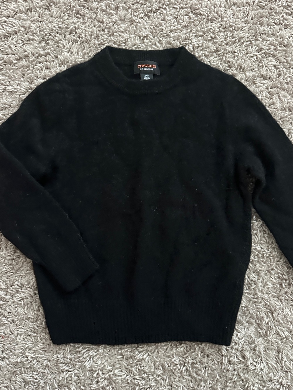 Crewcuts Black Cashmere Crewneck Sweater